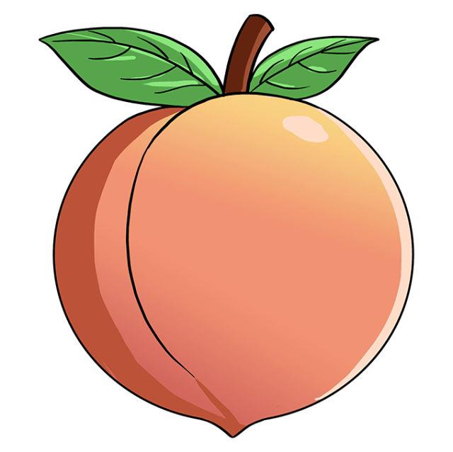 Drawing Of A Peach