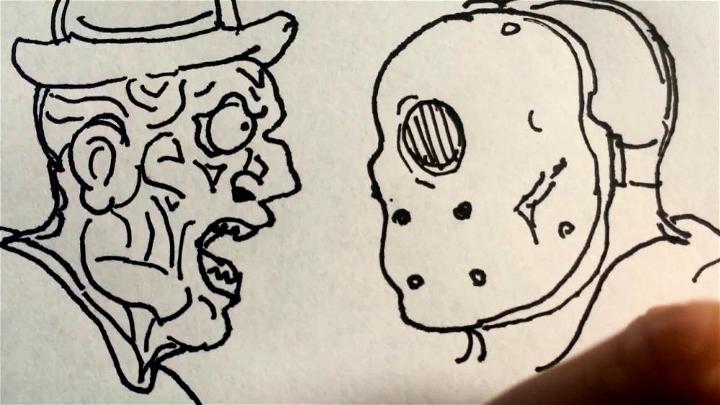 Drawing of Freddy Vs Jason