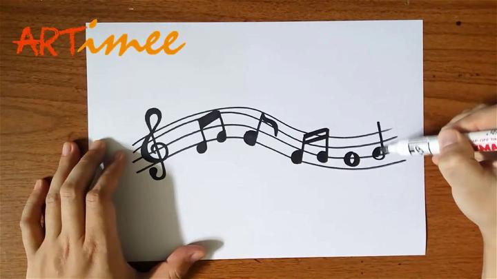 Drawing of Music Notes