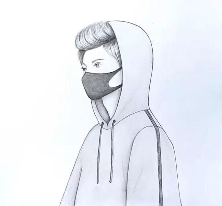 Easy way to draw A Boy with Mask || How to draw A Boy - Pencil sketch ||  Kolay Maskeli Erkek Çizimi - YouTube