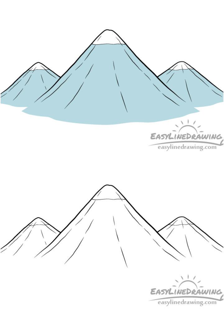 25 Easy Mountain Drawing Ideas - How to Draw a Mountain