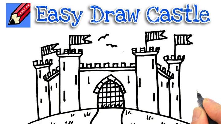 Easy Castle Line Drawing