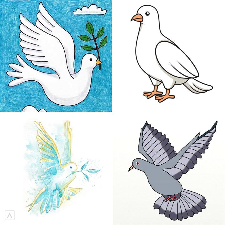 Columbidae Stencil Drawing, DOVE, white, pencil, leaf png | PNGWing