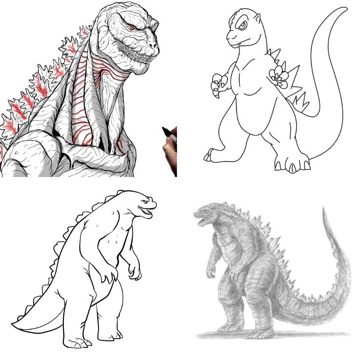 25 Easy Godzilla Drawing Ideas How to Draw Godzilla