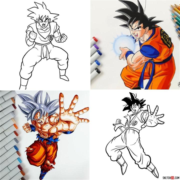 How To Draw Goku  Step By Step  Cool Drawing Idea