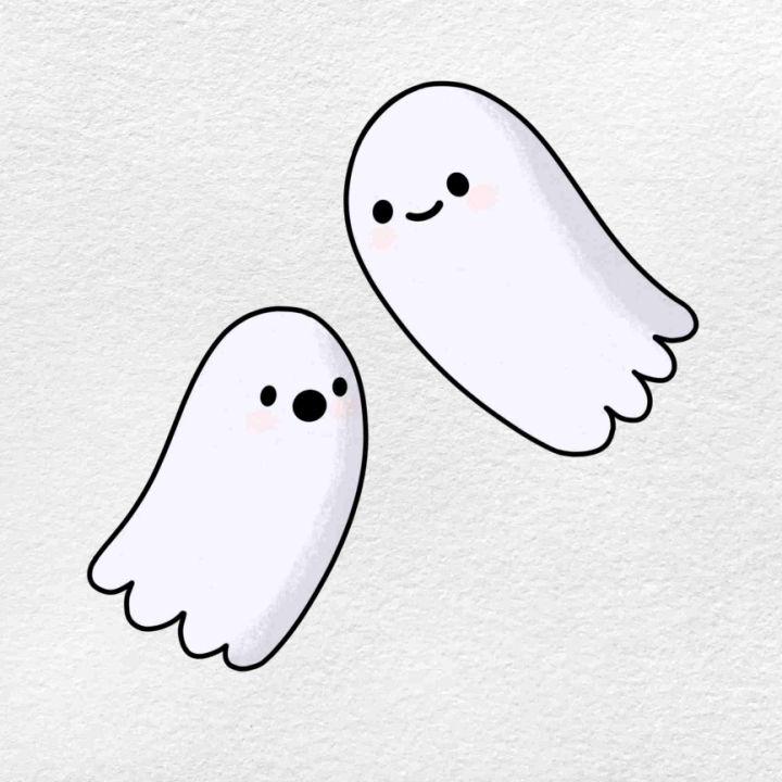 Easy Halloween Ghost Drawing