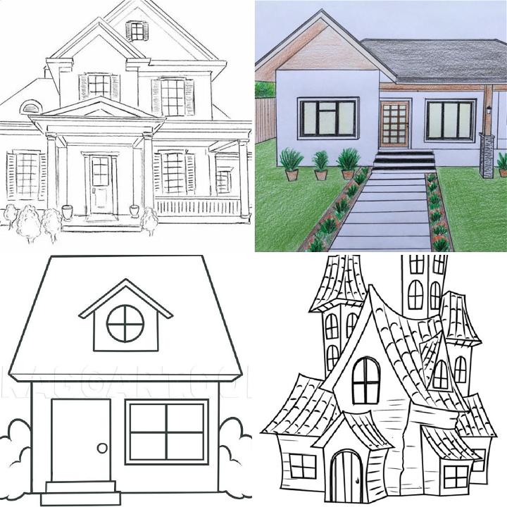 2D House Elevation Design CAD Drawing - Cadbull