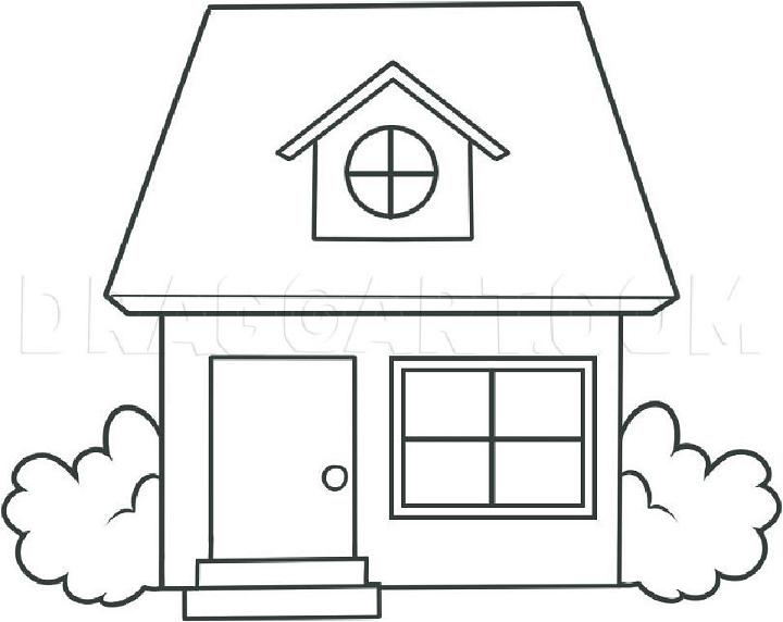 Mansion house drawing | Simple kids house | house ideas In this tutorial | Simple  house drawing, House drawing for kids, House drawing