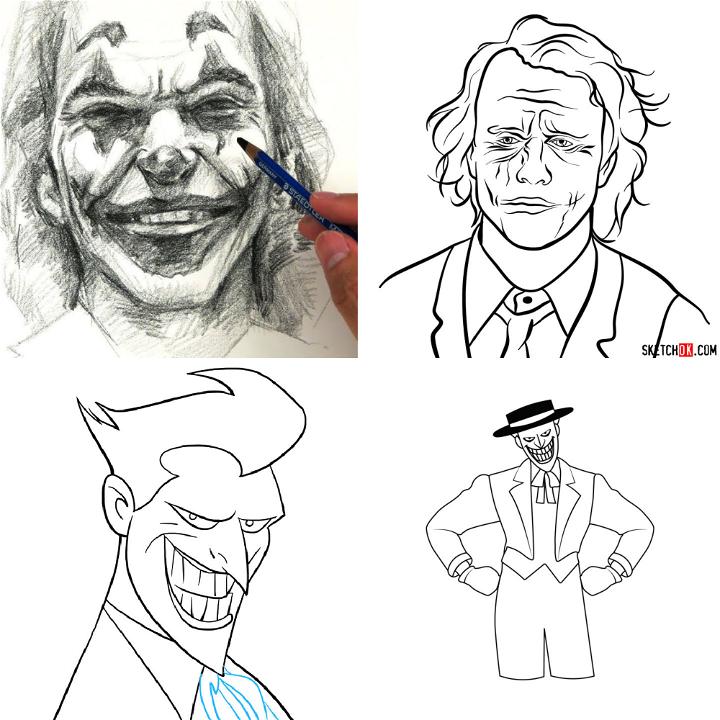 DC Batman and Joker illustration Batman Joker Drawing Sketch Batman  Outline pencil monochrome head png  PNGWing