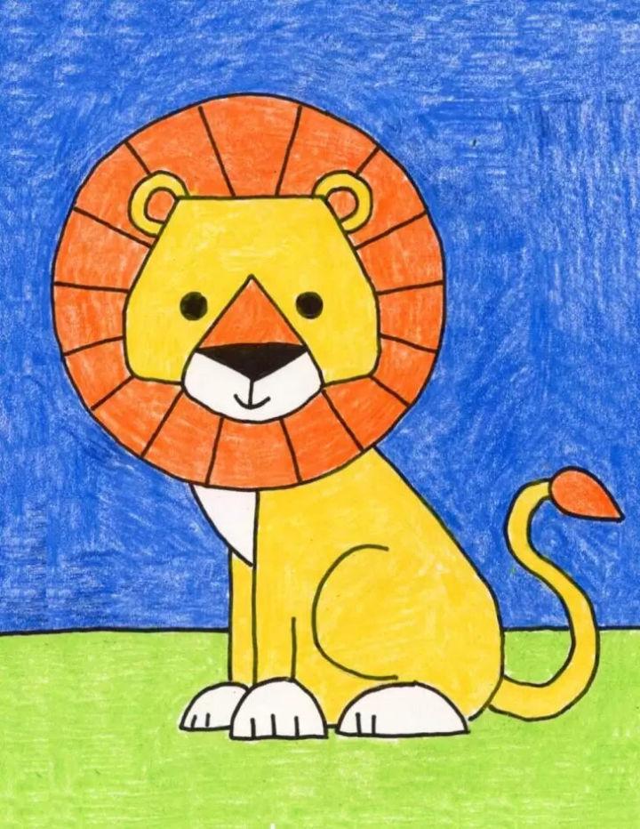 Easy Lion Drawing