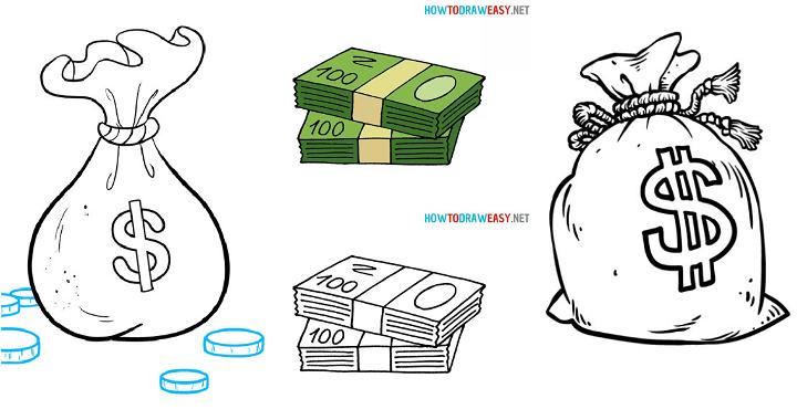 15 Easy Money Drawing Ideas - How to Draw Money