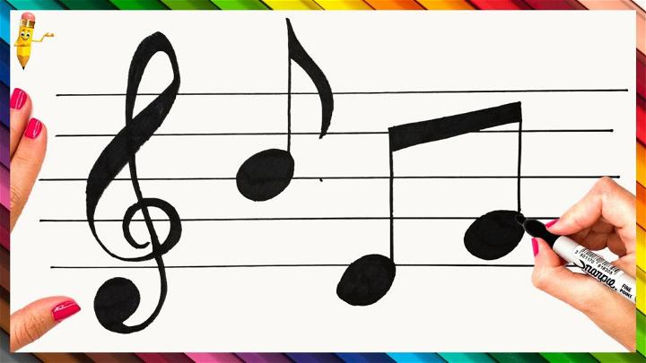 Easy Musical Notes Drawing