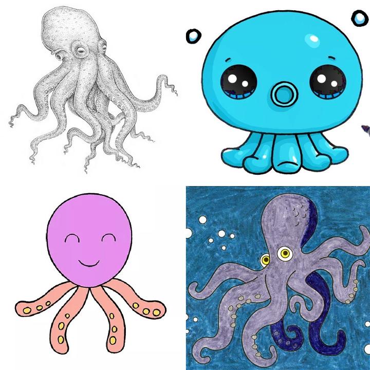 20 Easy Octopus Drawing Ideas - How to Draw an Octopus