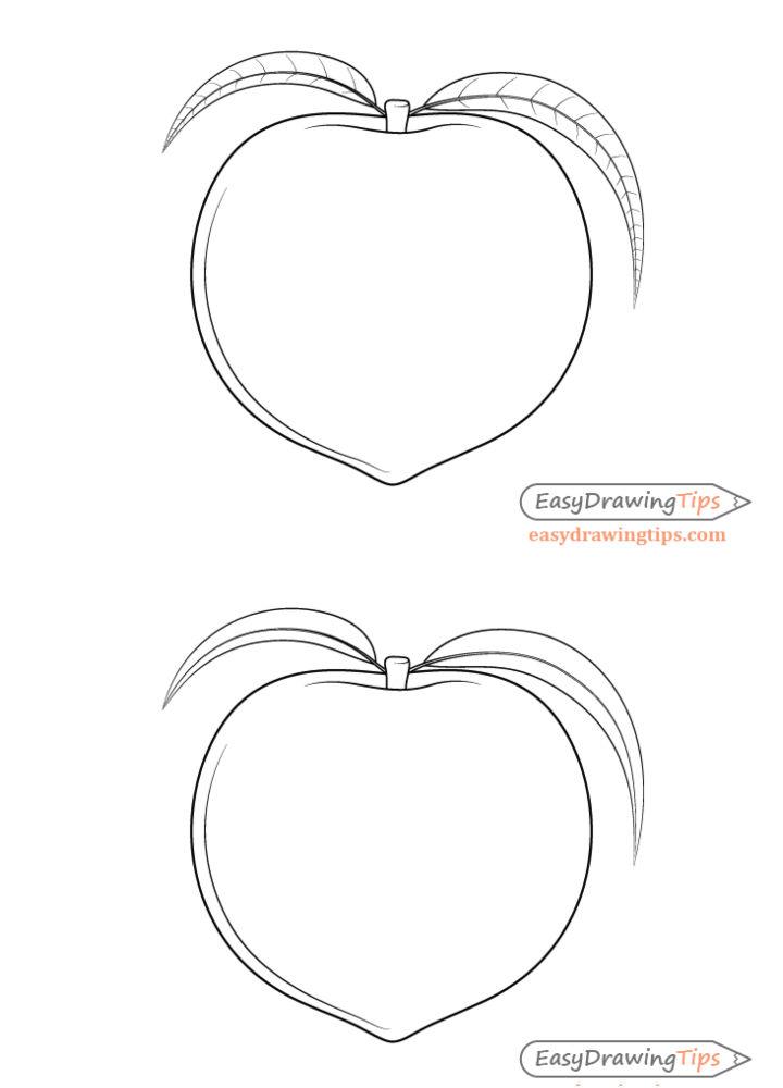 Easy Peach Drawing for Beginners