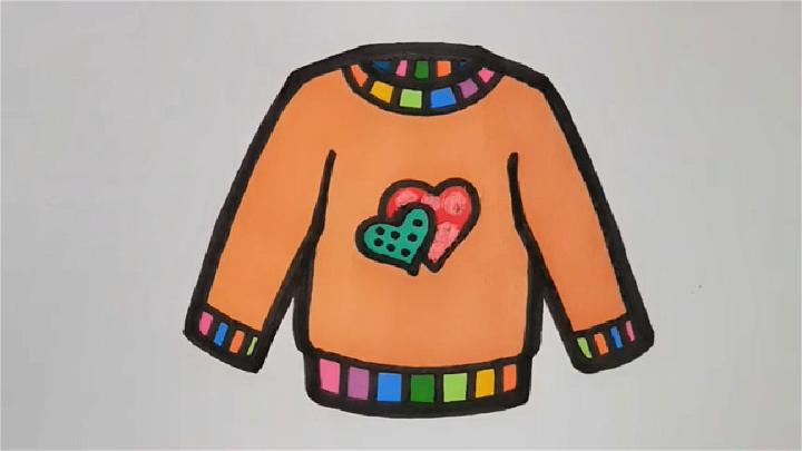 Easy Pullover Shirt Drawing and Coloring for Kids