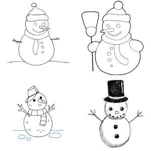 25 Easy Snowman Drawing Ideas - How to Draw a Snowman