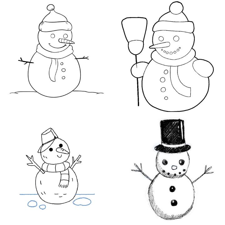 Share more than 141 snowman drawing easy - vietkidsiq.edu.vn
