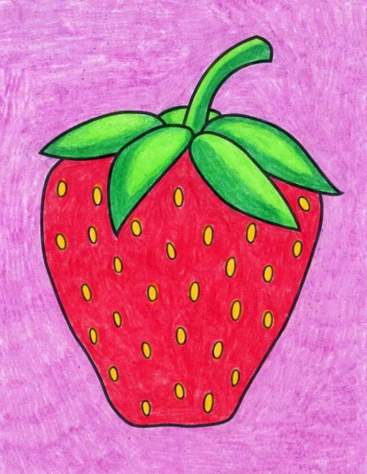 Easy Strawberry Drawing