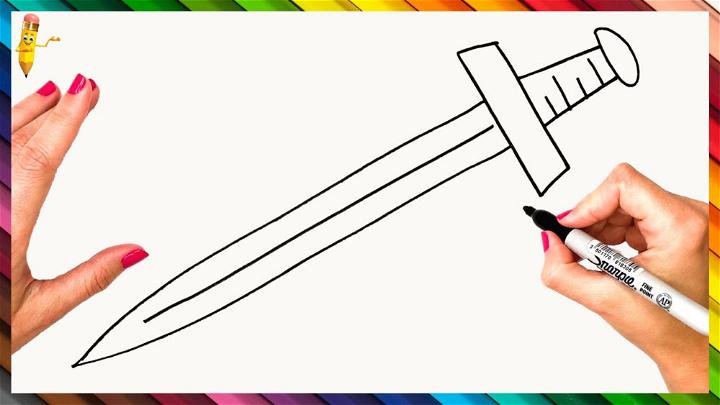 Easy Sword Sketch Drawing