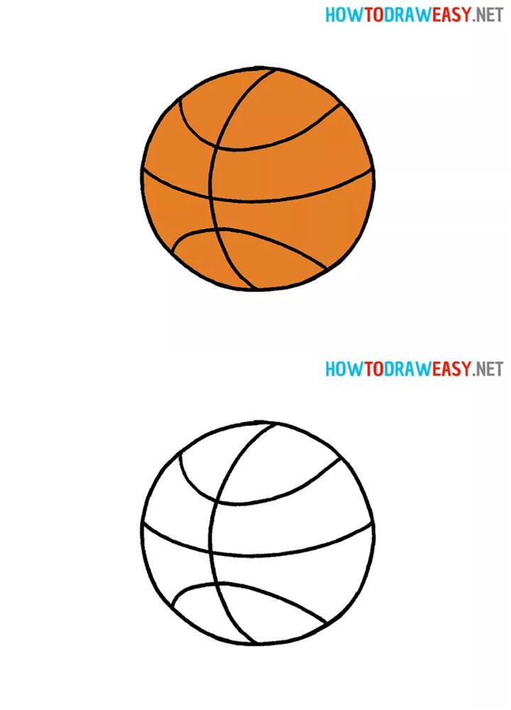 How To Draw A Basketball For Young Artists! - YouTube