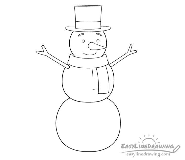 Easy Way to Draw a Snowman