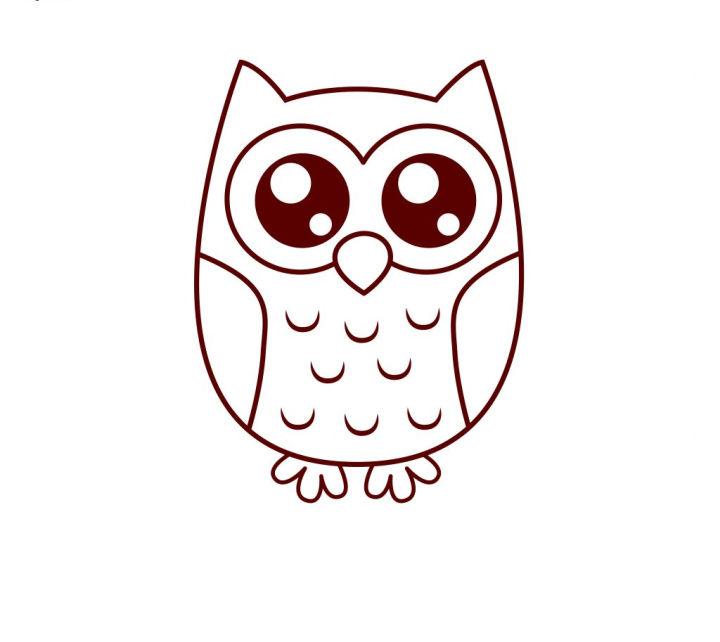 simple snowy owl drawing