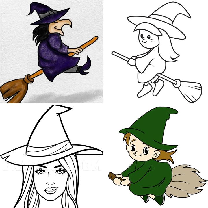 20 Easy Witch Drawing Ideas How To Draw A Witch Blitsy