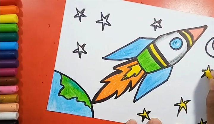 Easy and Simple Rocket Drawing