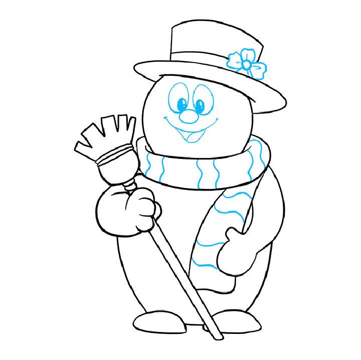 Frosty the Snowman Drawing for Beginner