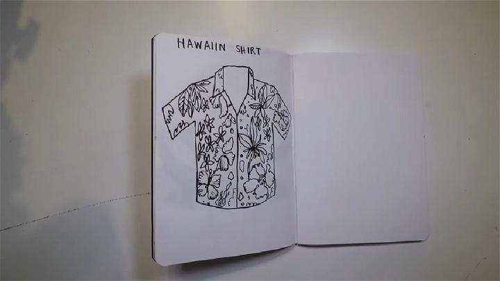 Hawaiian Shirt Drawing Step by Step Instructions
