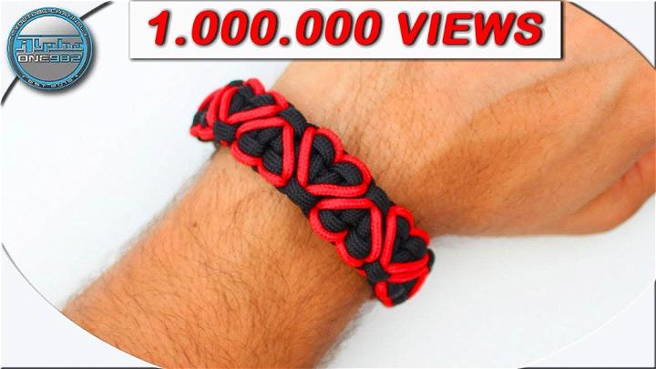 Heart Stitched Paracord Bracelet Gift