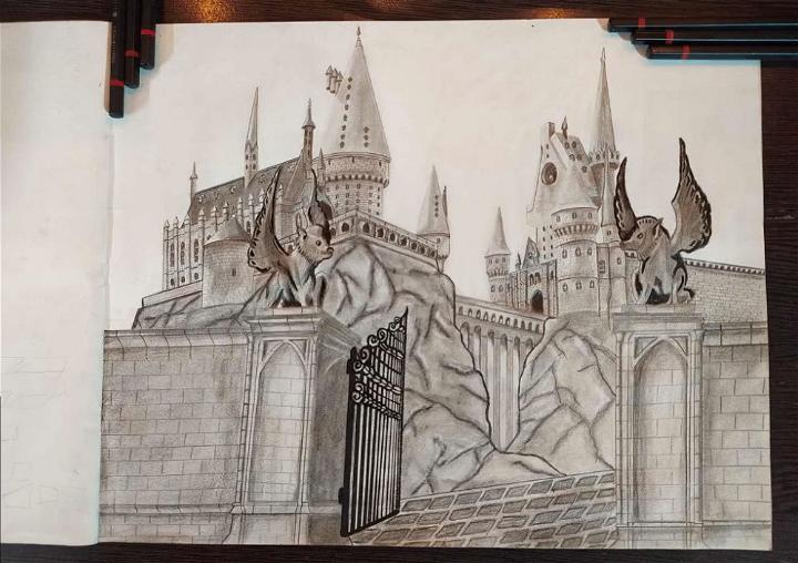 Hogwarts Castle from Harry Potter Drawing