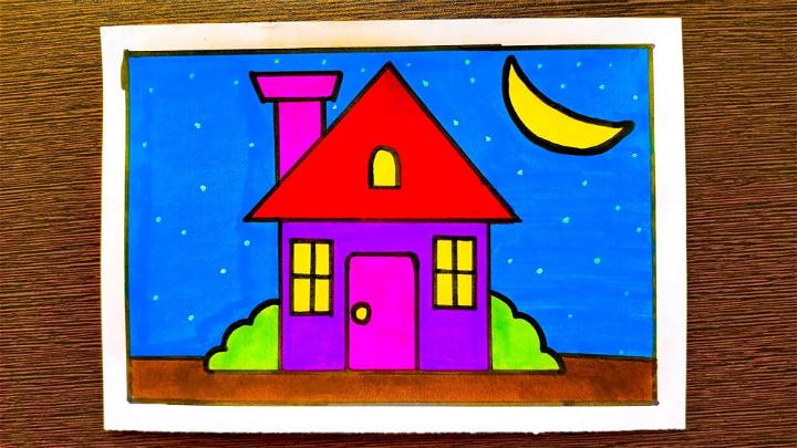 House Drawing and Coloring for Kids