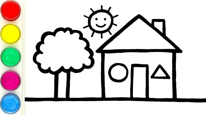 House Coloring page design. coloring page design for kids. simple coloring  page design. 5307570 Vector Art at Vecteezy