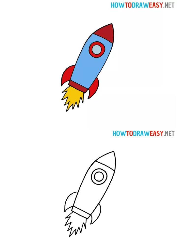 How to Draw a Rocket Ship Tutorial