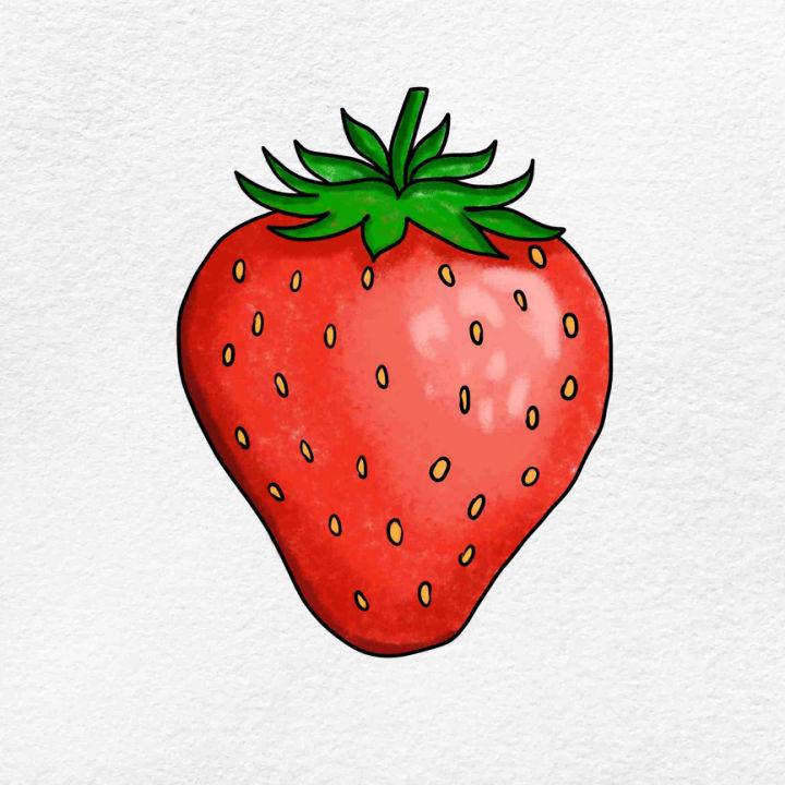 How To Draw A Strawberry Step By Step
