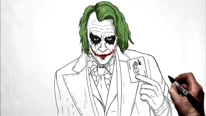How to draw The JOKER The Dark Knight  Step by Step Tutorial  Heath  Ledger  joker sketch  YouTube