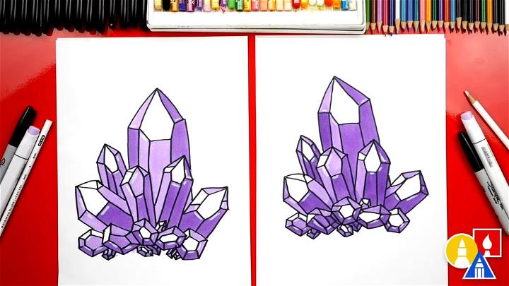 How to Draw Amethyst Crystals