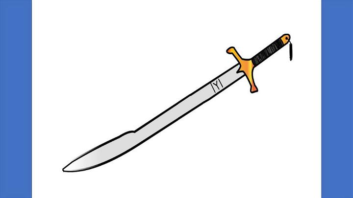 Hand Holding Sword Coloring Page  Easy Drawing Guides