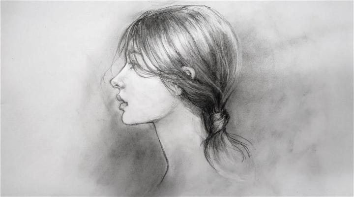 Sideview Girl Drawing by bunnybarto on DeviantArt