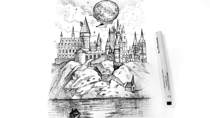 How to Draw Hogwarts Castle