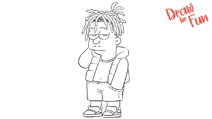 How to Draw Juice Wrld the Simpson Style