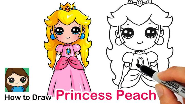 How to Draw Princess Peach from Super Mario