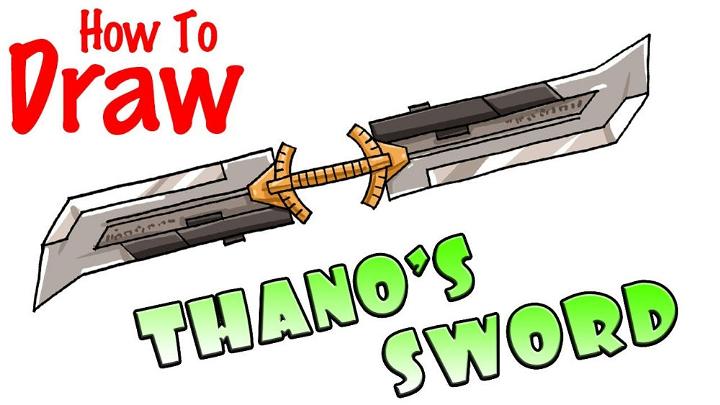 How to Draw Thanos Double Blade Sword