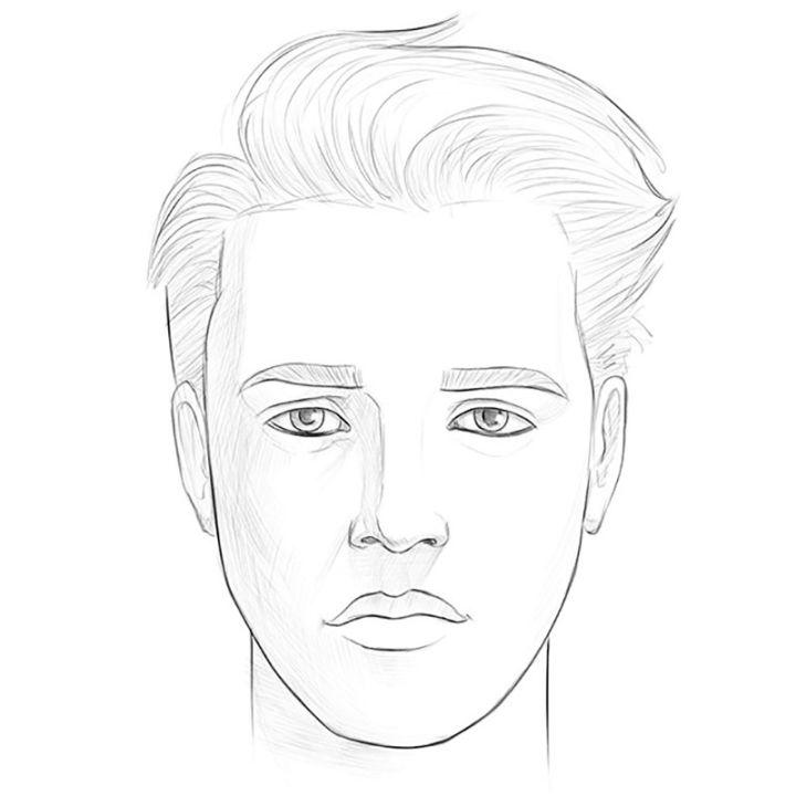 How to draw a Romantic Boy Face easy