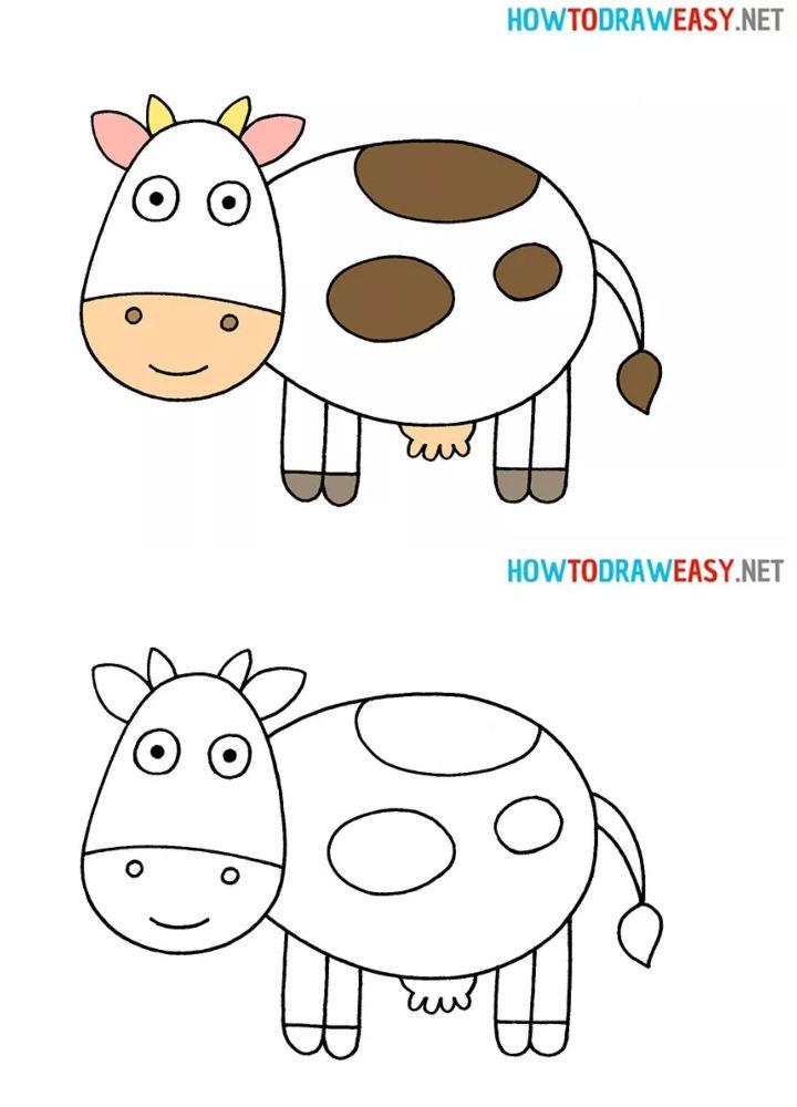 How to Draw a Cow for Preschoolers