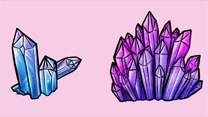 How to Draw a Crystal Cluster