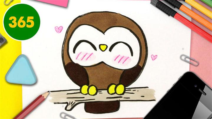 How to Draw a Cute Owl Kawaii