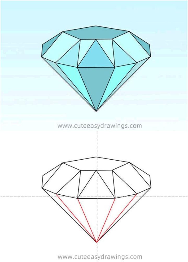 diamond drawing Learn how to draw a diamond everyday objects step by png -  Clipartix