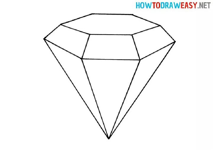 how to draw a diamond easy